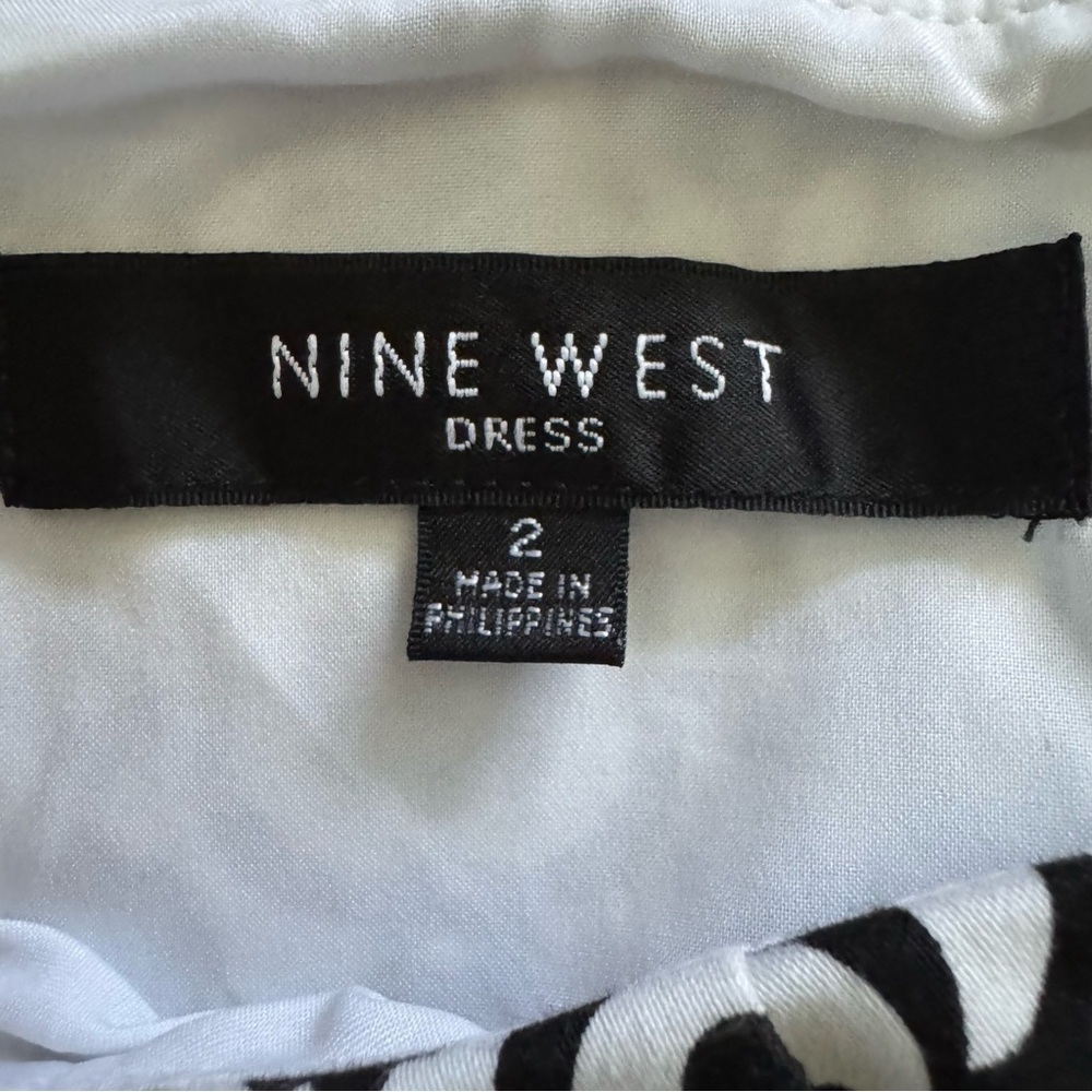Nine West Black & White Geometric Sheath Dress Sleeveless - Picture 11 of 12